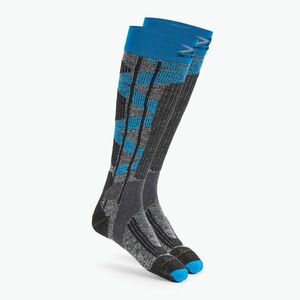 Sízokni X-Socks Ski Rider Silver 4.0 stone grey melange/turquoise (Ski Rider Silver 4.0 SMKRW19U) kép
