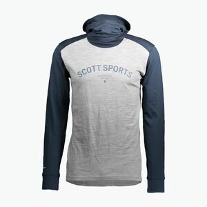 Férfi termo pulóver SCOTT Defined Merino Hoody dark blue/light grey melange (Defined Merino Hoody 283796) kép