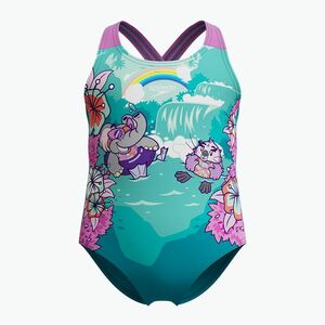 Speedo Learn To Swim Gyermek fürdőruha nyomtatott crossback neon lila (Learn To Swim Printed Crossback 8-00314218254) kép