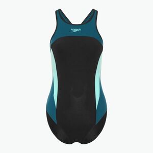 Speedo női egyrészes fürdőruha High Neck Splice Cross Back sötét teal színben (High Neck Splice Cross Back 8-00425016009) kép