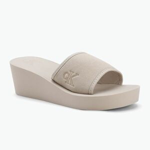 Calvin Klein női flip flop YW0YW01725 Beach Wedge Slide Slide Canvas vászon tojáshéj (Beach Wedge Slide Canvas YW0YW01725ACF) kép