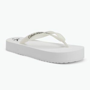Női Calvin Klein YW0YW01830 Beach Sandal Flatform Tpu világos fehér/fekete flip flopok (Beach Sandal Flatform Tpu YW0YW0183001W) kép