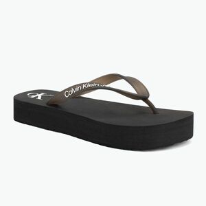Női Calvin Klein YW0YW01830 Beach Sandal Flatform Tpu fekete/világos fehér flip flopok (Beach Sandal Flatform Tpu YW0YW01830BEH) kép