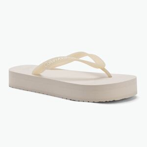 Calvin Klein női flip flopok YW0YW01830 Beach Sandal Flatform Tpu tojáshéj/világos fehér (Beach Sandal Flatform Tpu YW0YW01830VFV) kép