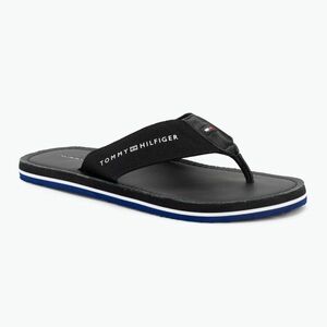 Férfi flip-flop papucs Tommy Hilfiger Leather Beach Sandal black (Leather Beach Sandal FM0FM05442BDS) kép