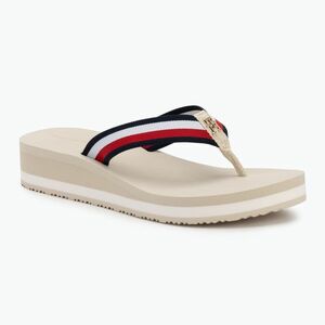 Női flip-flop papucs Tommy Hilfiger Corp Mid Wedge Beach Sandal muslin (Corp Mid Wedge Beach Sandal FW0FW08517ACJ) kép