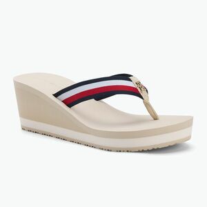 Női flip-flop papucs Tommy Hilfiger Corporate Wedge Beach Sandal muslin (Corporate Wedge Beach Sandal FW0FW08520ACJ) kép