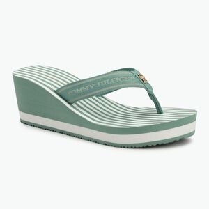 Női flip-flop papucs Tommy Hilfiger Stripes Wedge Beach Sandal charming green (Stripes Wedge Beach Sandal FW0FW08521L3H) kép