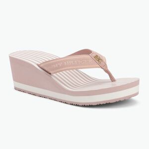 Női flip-flop papucs Tommy Hilfiger Stripes Wedge Beach Sandal foggy pink (Stripes Wedge Beach Sandal FW0FW08521TQN) kép