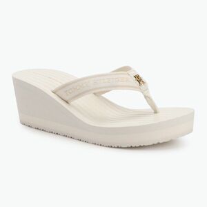 Női flip-flop papucs Tommy Hilfiger Stripes Wedge Beach Sandal ivory (Stripes Wedge Beach Sandal FW0FW08521YBI) kép