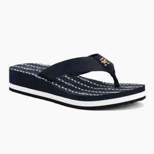 Női flip-flop papucs Tommy Hilfiger Im Th Chainprint Midwedge Sandal space blue (Im Th Chainprint Midwedge Sandal FW0FW08527DW6) kép
