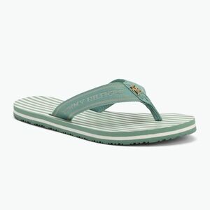 Női flip-flop papucs Tommy Hilfiger Stripes Beach Sandal charming green (Stripes Beach Sandal FW0FW08528L3H) kép
