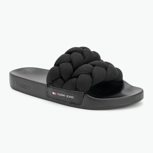 Női papucs Tommy Jeans Braided Slide frozen black (Braided Slide EN0EN02764BDS) kép