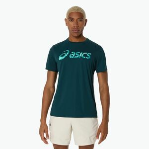Férfi ASICS Match szezonális grafikus póló szász zöld teniszpóló (Match Seasonal Graphic Tee 2041A346-300) kép