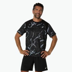 Férfi futópóló ASICS Road All Over Print Top performance black (Road All Over Print Top 2011D092-001) kép