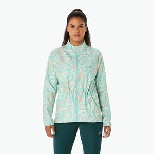 Női futókabát ASICS Road Lite-Show Packable oasis green/multi color (Road Lite-Show Packable 2012D079-300) kép