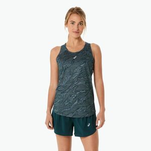 Női futótrikó ASICS Road All Over Print Tank saxon green/light ube (Road All Over Print Tank 2012D071-302) kép