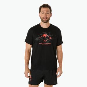 Férfi futópóló ASICS Fujitrail Logo performance black/carbon/coral reef (Fujitrail Logo 2011C981-003) kép
