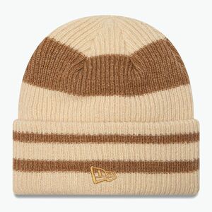 Női téli sapka New Era Stripe Cuff Knit Beanie beige (Stripe Cuff Knit Beanie 60580764) kép