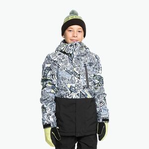 Gyerek snowboard kabát Quiksilver Mission Printed Block heritage scribble black (Mission Printed Block EQBTJ03196-KVJ3) kép
