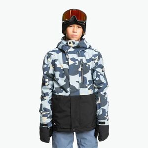 Gyerek snowboard kabát Quiksilver Mission Printed Block puzzle camo ice flow (Mission Printed Block EQBTJ03196-SEF3) kép