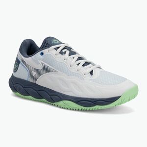 Férfi teniszcipő Mizuno Wave Enforce Court CC white/ vintage indigo/ neo mint (Wave Enforce Court CC 61GC243537) kép