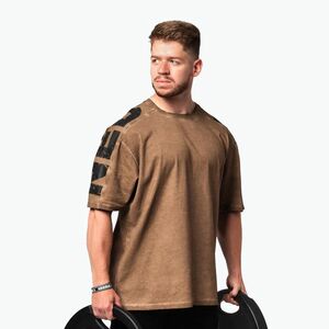 Férfi sportpóló NEBBIA Washed-Off Lifting Club light brown (Washed-Off Lifting Club 368) kép