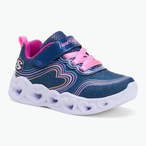 SKECHERS Heart Lights Retro Hearts gyerek cipő navy bőr/multi trim (Heart Lights Retro Hearts 302689N NVMT) kép