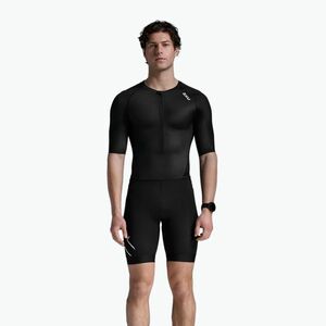 Férfi triatlonruha 2XU Core Sleeved fekete/fehér (Core Sleeved MT7397D) kép