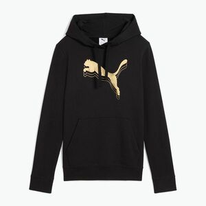 Női pulóver PUMA ESS Metalic Hoodie TR puma fekete/metál arany (ESS Metalic Hoodie TR 684997 51) kép