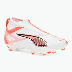 PUMA Ultra 5 Match+ LL FG/AG Jr gyermek labdarúgócipő puma fehér/puma fekete/világító piros (Ultra 5 Match+ LL FG/AG Jr 108163 01) kép