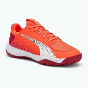 PUMA Accelerate Jr gyermek kézilabda cipő izzó piros/fehér/sötét bíbor/fekete (Accelerate Jr 108302 01) kép