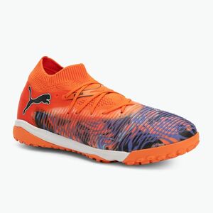 PUMA Future 8 Match Creativity TT narancssárga mák/fekete/sötét ametiszt/elektromos borsmenta gyermek focicipő (Future 8 Match Creativity TT 108433 01) kép