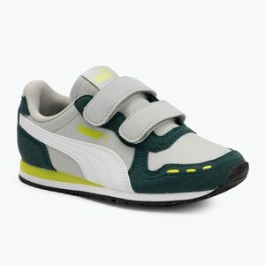 PUMA Cabana Racer SL 20 V PS junior cipő coollightgray/pumawhite/darkmyrtle/limesmash (Cabana Racer SL 20 V PS 383730 19) kép