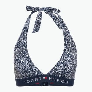 Tommy Hilfiger Halter Rp Print fürdőruha felső illusztrált hullám sötét éjszakai tengerészgyalogság (Halter Rp Print UW0UW059450YB) kép