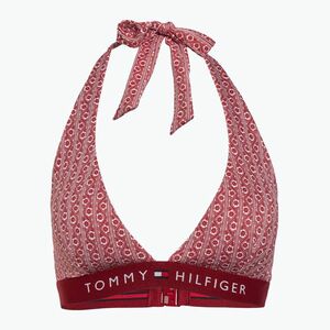 Tommy Hilfiger Halter Rp Print virágos csíkos fürdőruha felső regatta piros (Halter Rp Print UW0UW059450KP) kép