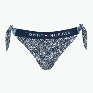 Tommy Hilfiger Cheeky Side Tie Bikini Bikini Alsó Nyomtatás illusztrált hullám sötét éjszakai tengerészkék (Cheeky Side Tie Bikini Print UW0UW053660YB) kép