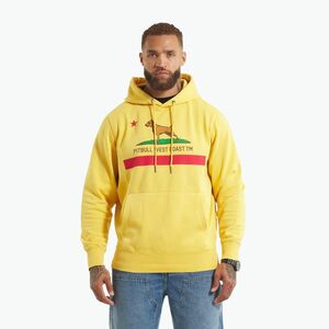 Férfi Pitbull California Flag kapucnis melegítőfelső mosott sárga (California Flag Hooded Sweatshirt 125060211001) kép