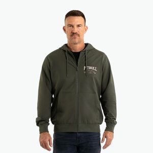 Férfi Pitbull Troublemaker kapucnis cipzáras pulóver régi zöld (Troublemaker Hooded Zip Sweatshirt 135049381003) kép