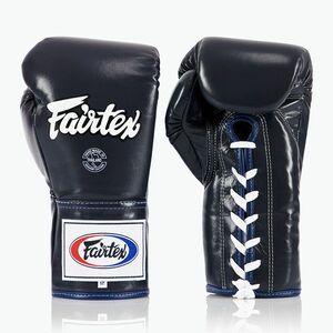 Fairtex Pro Competition Locked Thumb bőr bokszkesztyű kék (Pro Competition Locked Thumb Leather BGL6-L-BU) kép