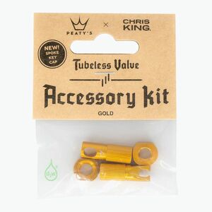 Peaty's X Chris King MK2 tubeless szelepek tartozékkészlet arany (X Chris King MK2 Tubeless Valves Accessory Kit PTV2-ACCS-GLD-12) kép