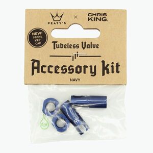 Peaty's X Chris King MK2 Tubeless Valves kiegészítő készlet navy (X Chris King MK2 Tubeless Valves Accessory Kit PTV2-ACCS-NVY-12) kép