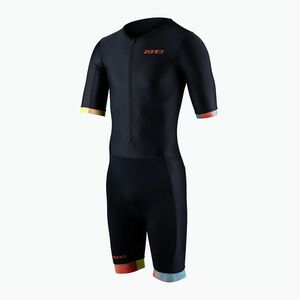 Férfi ZONE3 Activate+ triatlonruha fekete/neon színben (Activate+ Trisuit TS25MACTP101) kép