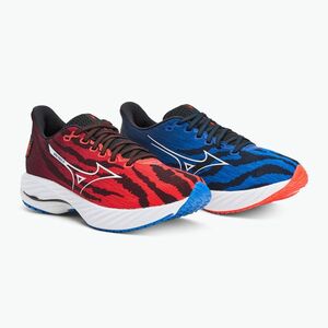 Mizuno Wave Rider 28 futócipő gyújtás piros/fehér/baseball kék (Wave Rider 28 J1GC256301) kép