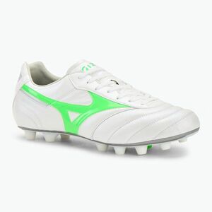 Mizuno Morelia II Elite Md fehér/neonzöld/galaxis ezüst férfi focicipő (Morelia II Club Md P1GA251237) kép