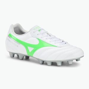 Mizuno Morelia II Club Md fehér/neonzöld/galaxis ezüst férfi futballcipő (Morelia II Club Md P1GA251637) kép
