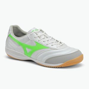 Férfi futballcipő Mizuno Morelia Sala Pro IN fehér/neonzöld/galaxy ezüst (Morelia Sala Pro IN Q1GA251337) kép