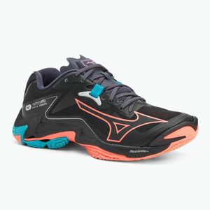 Mizuno Wave Lightning Z8 röplabdacipő fekete/neonlámpa/páva kék (Wave Lightning Z8 V1GA240006) kép