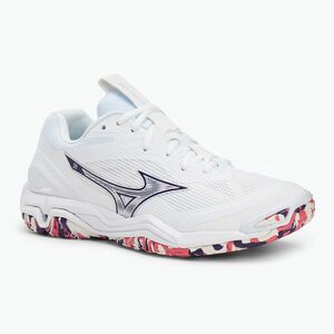 Mizuno Wave Stealth 6 cipő fehér/ibolya indigó/camellia rózsa (Wave Stealth 6 X1GB243020) kép