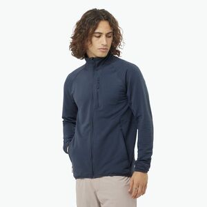 Férfi Salomon Lightwarm Full Zip trekking pulóver kék éjszaka (Lightwarm Full Zip LC2444300) kép